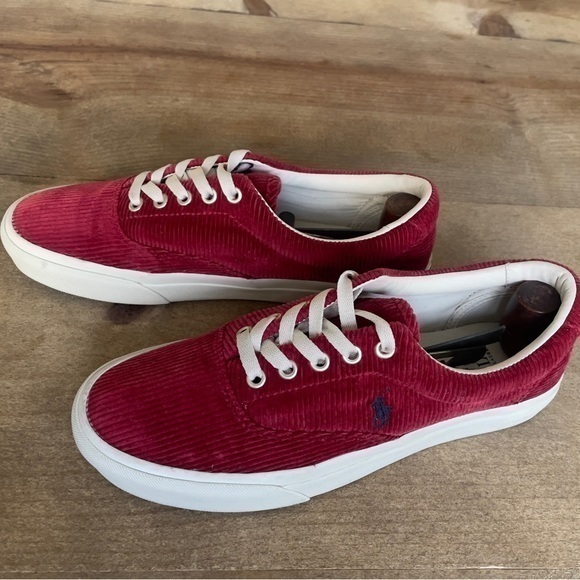 Polo Ralph Lauren Other - GUC Ralph Lauren‎ Polo Keaton-Pony Red Corduroy Sneakers, men’s 8